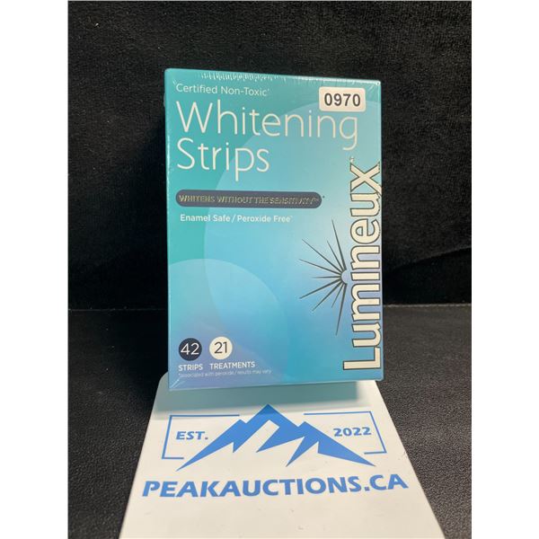 1 Box of Lumineux Teeth Whitening Strips; 21 Treatments - Enamel Safe for Whiter Teeth - New Sealed