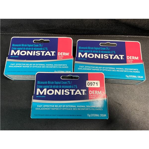 3 Monistat Derm Cream - 15g External Cream for Vaginal Discomforts - New Sealed