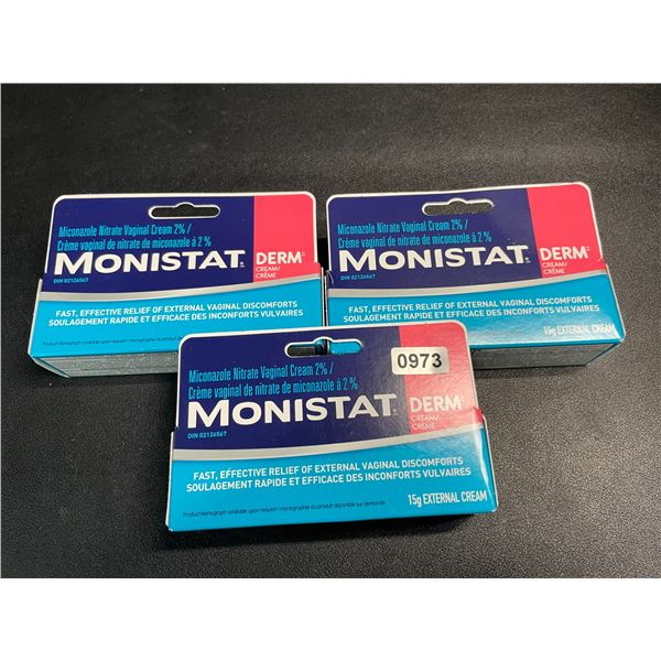 3 Monistat Derm Cream - 15g External Cream for Vaginal Discomforts - New Sealed