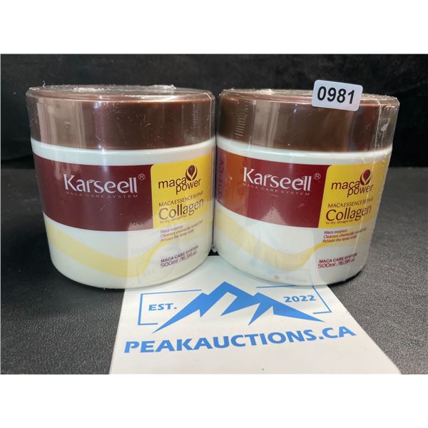 2 Karseell Maca Essence Repair Collagen Hair Treatment - For Dry/Damaged Hair - 500ml Each - New