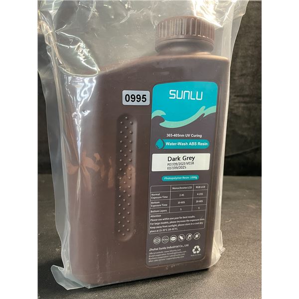1 Bottle of Sunlu 3D Printing Resin - Photopolymer Resin - Solid Grey - 1KG - New