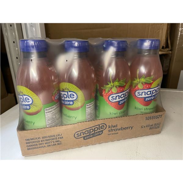 1 Case of Snapple Zero Sugar Kiwi Strawberry Naturally Flavoured Fruit Beverage - 12 Count  x 473ml