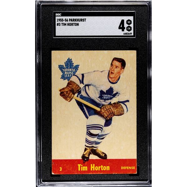 1955-56 Parkhurst #3 Tim Horton (SGC 4)