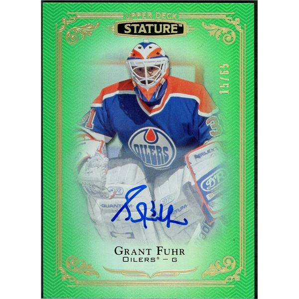 2019 Upper Deck Stature Grant Fuhr Green Autograph #15/65