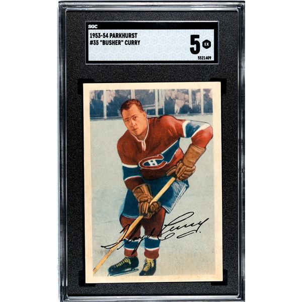 1953-54 Parkhurst #35 Floyd "Busher" Curry (SGC 5)