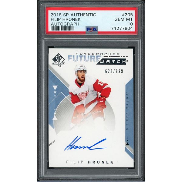 2018 SP Authentic Filip Hronek Future Watch Autograph - PSA 10