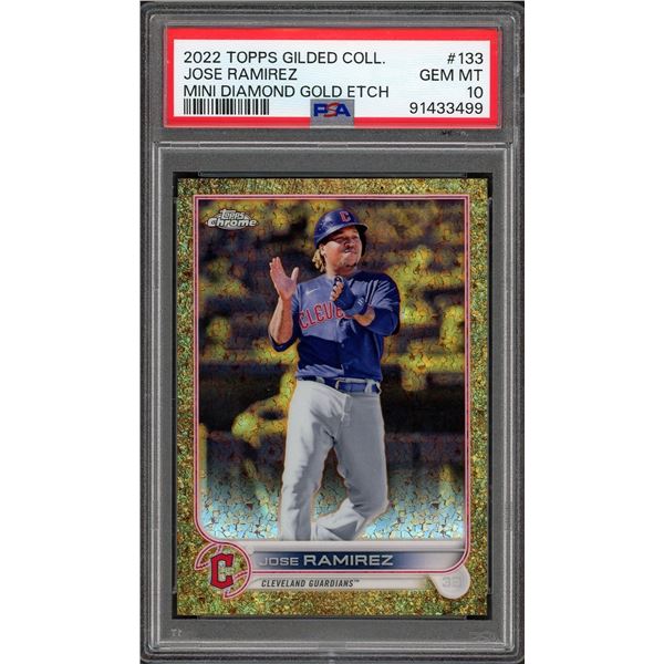 2022 Topps Gilded Collection - Jose Ramirez Mini Diamond Gold Etch /50 - PSA 10
