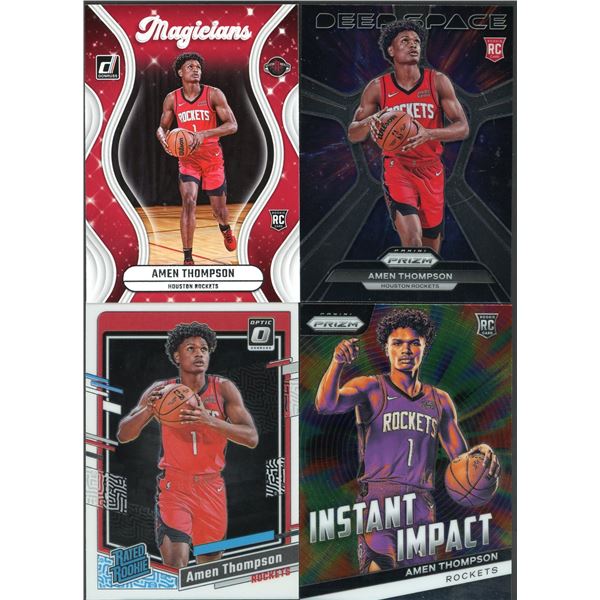 4x 2023-24 Amen Thompson Rookie card lot