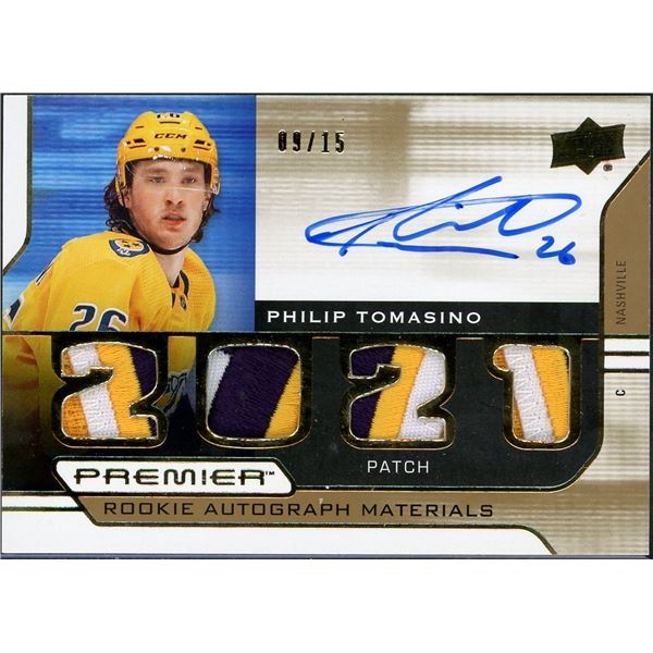 2021-22 Upper Deck Premier Philip Tomasino Rookie Autograph Materials #09/15