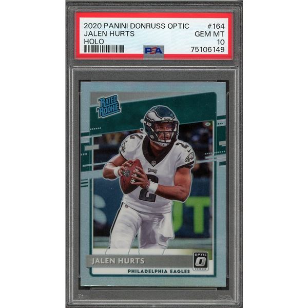 2020-21 Panini Donruss Optic Jalen Hurts Rated Rookie Holo - PSA 10