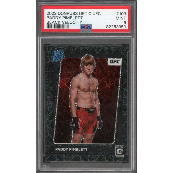 2022 Donrus Optic UFC Paddy Pimblet Black Velocity #22/39 - PSA 9