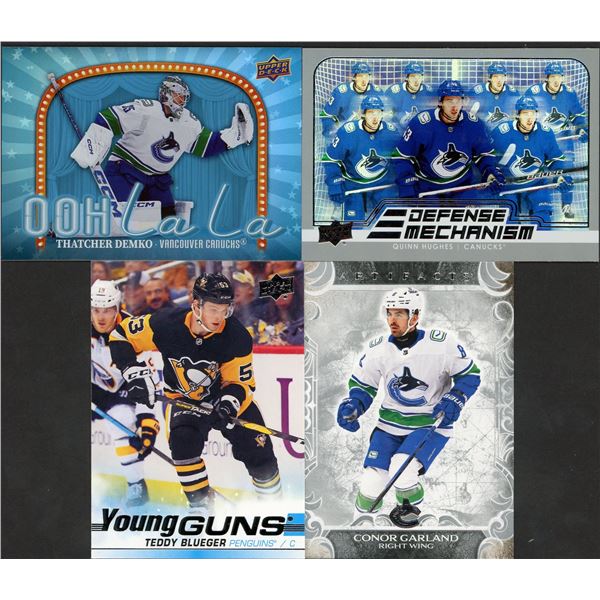 4x lot of Vancouver Canucks Blueger/Hughes/Garland/Demko