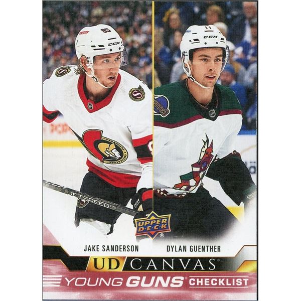 2022-23 Upper Deck Series 2 Guenther/Sanderson Canvas Young Guns Checklist