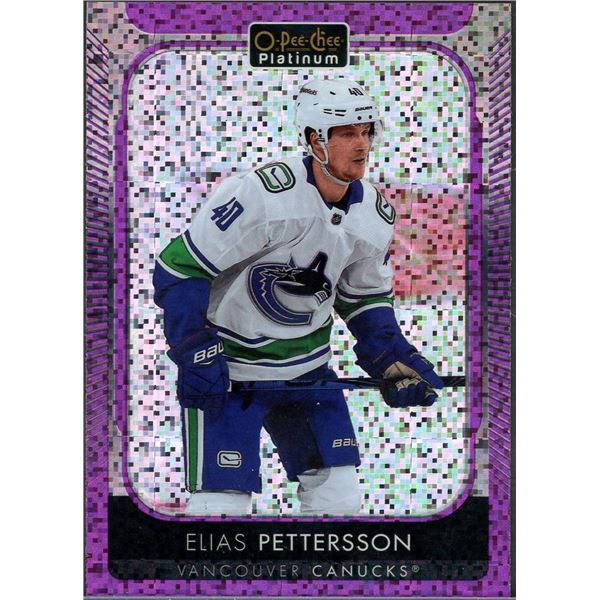 2021-22 O-Pee-Chee Platinum Elias Pettersson Violet Pixels #67/299