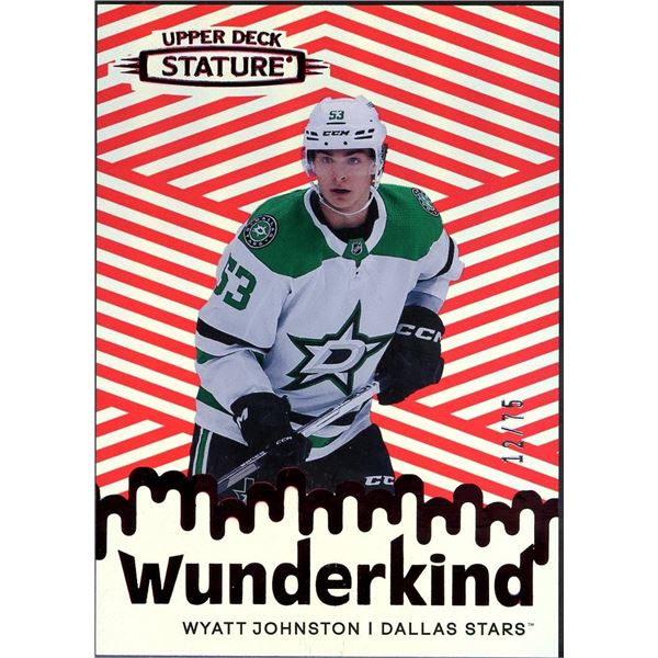 2022-23 Upper Deck Stature Wyatt Johnston Wunderkind Red #12/75 RC