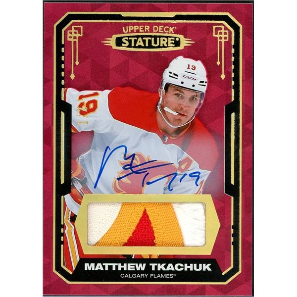 2021-22 Upper Deck Stature Matthew Tkachuk Patch Autograph #1/2!