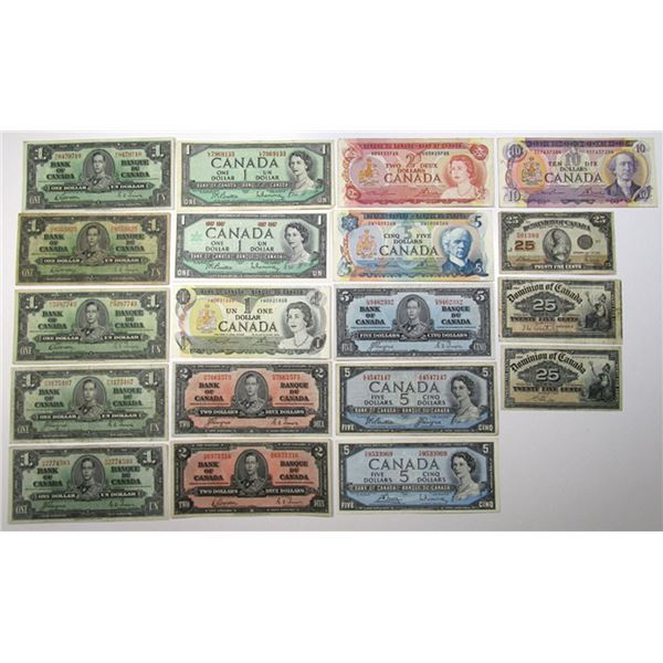 Canada. Dominion of Canada and Bank of Canada, 1900 to 1967, Issued Banknote Collection.