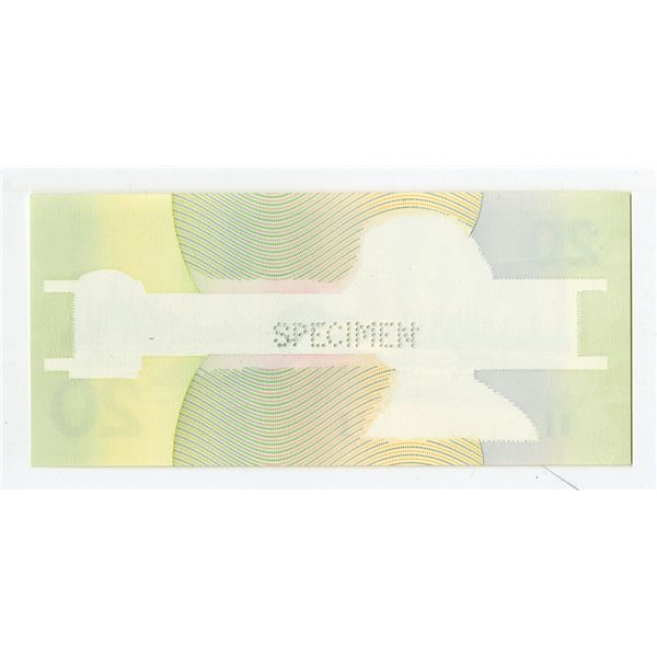 Bank of Canada, 1991 (1990-94), $20, "Printers Essay - Experimental" "DuraNote" Polymer Paper Bankno
