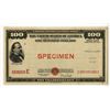 Image 1 : U.S. Savings Bonds, $100, ca.1940s, Series E, Specimen Bond