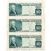 Image 1 : U.S. Department of Agriculture, 1981, Uncut Sheet of 3 Proof $10 Food Stamps