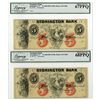 Image 1 : CT. Stonington Bank, ND (ca.1850s), Obsolete Banknote Remainder Pair, Includes a "Top Pop" Example..