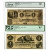 Image 1 : Washington D.C. Columbia Bank and Empire Bank, 1852, Obsolete Banknote Pair.