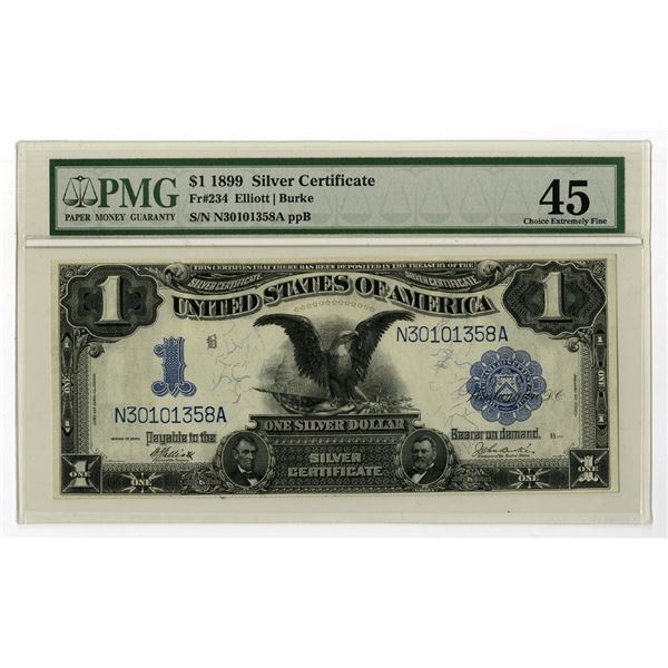U.S. Silver Certificate, $1, Series of 1899, Fr.#234, Issued Banknote.