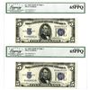 Image 1 : U.S. Silver Certificate, $5, Series of 1934D, Fr. 1654 Wide I, Issued Banknote Pair.