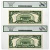 Image 2 : U.S. Silver Certificate, $5, Series of 1934D, Sequential Issued Banknote Pair.