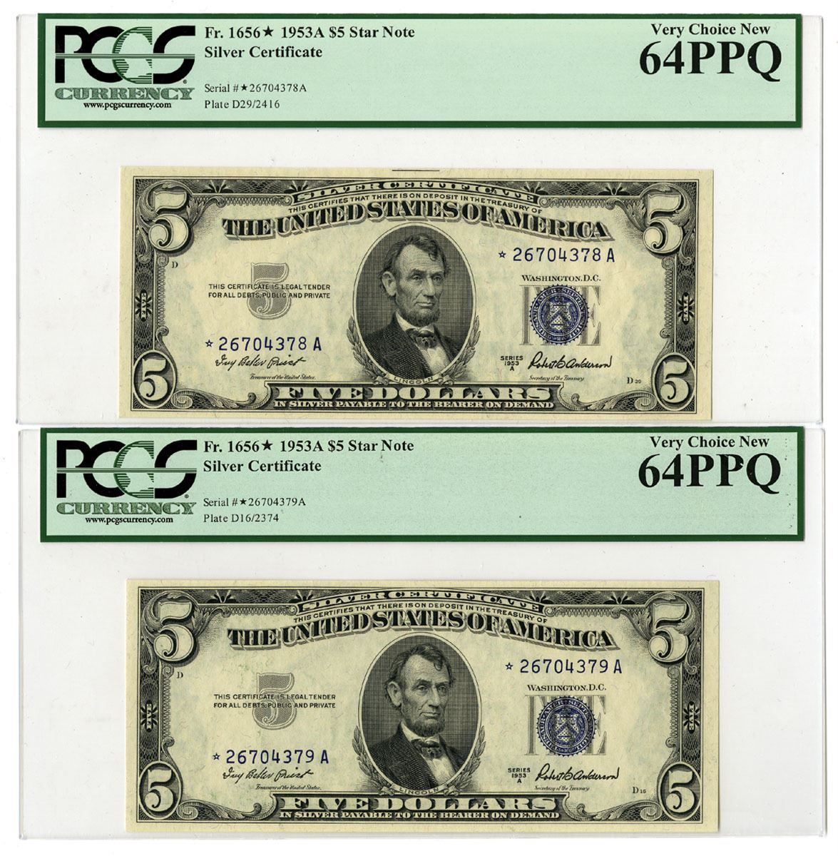 U.S. Silver Certificate, $5 Star Replacement Note, Series of 1935A ...