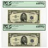 Image 1 : U.S. Silver Certificate, $5 Star Replacement Note, Series of 1935A, Sequential Issued Banknote Pair.