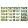 Image 2 : U.S. Silver Certificates, $5, Series of 1953 A, Fr. 1656 Issued Group of 20  Banknotes