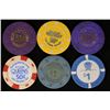 Image 1 : 6 PLASTIC CASINO TOKENS: 4-50 CENT AND 2-$1