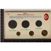 1965 TURKEY 6 COIN MODERN UNC TYPE SET IN