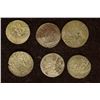6 SILVER DIME SIZED OTTOMAN EMPIRE PARA COINS: