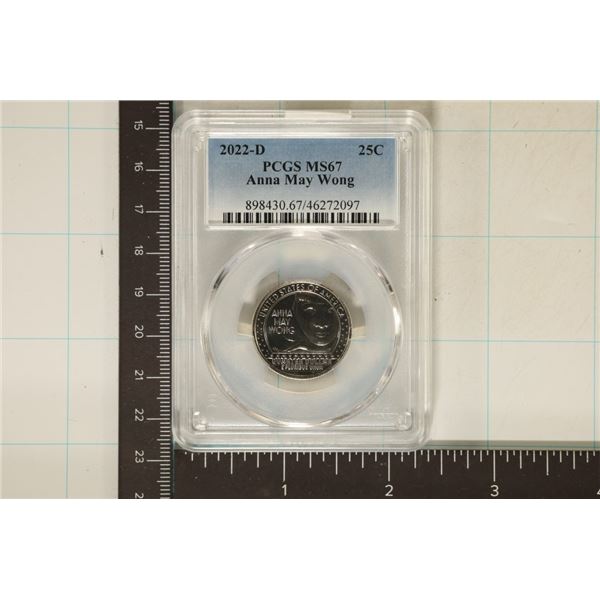 2022-D ANNA MAY WONG QUARTER PCGS MS67