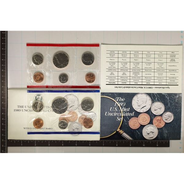 1989 US MINT SET (UNC) P/D (WITH ENVELOPE)