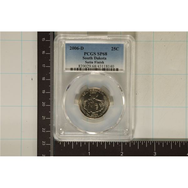 2006-D SOUTH DAKOTA QUARTER PCGS SP68 SATIN FINISH
