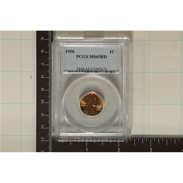 1958 LINCOLN WHEAT CENT PCGS MS65RD
