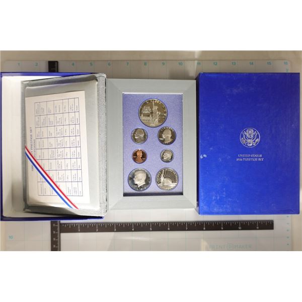 1986 US PRESTIGE PROOF SET WITH BOX & CERTIFICATE