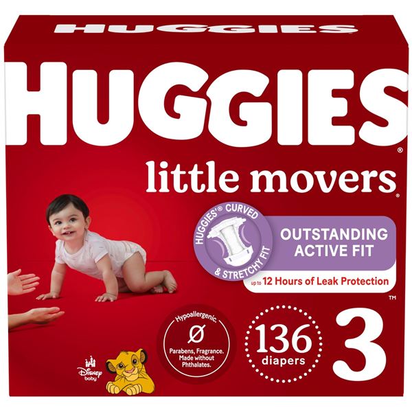 NEW 26 DIAPERS SIZE 3 HUGGIES LITTLE MOVERS