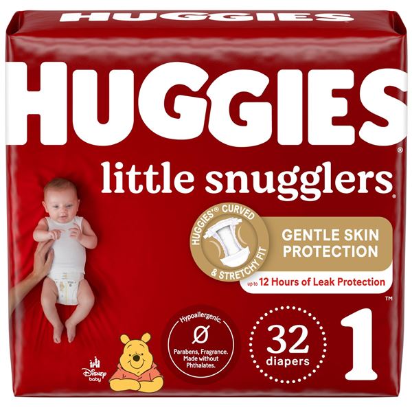 NEW 33 DIAPERS HUGGIES LITTLE SNUGGLERS