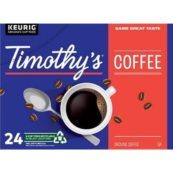 NEW 24 K CUPS TIMOTHYS COFFEE