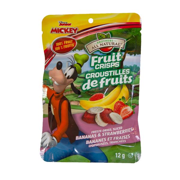 NEW 2 X 12G MICKEY FRUIT CRISPS FREEZE DRIED