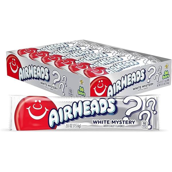 NEW REPACKED 36 X 15.6G AIRHEADS WHITE MYSTERY