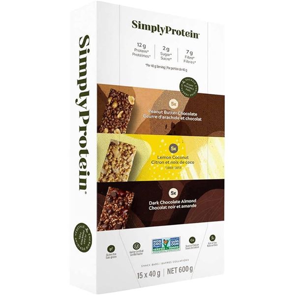 NEW 15 X 40G SIMPLY PROTEIN SNACK BAR VAREITY PACK
