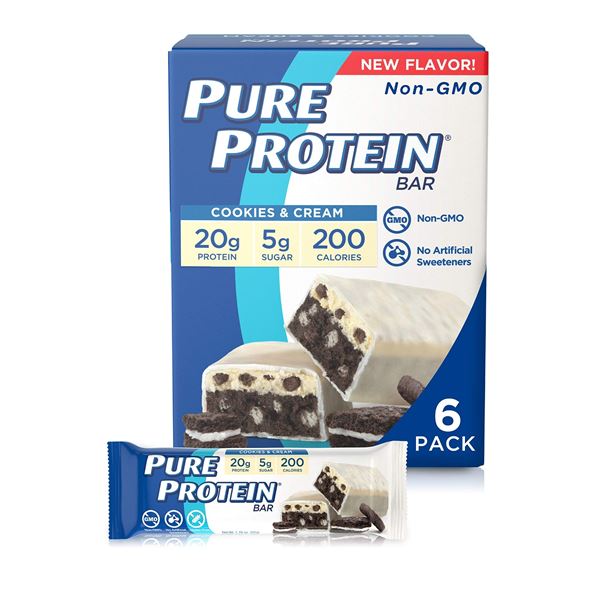 NEW 6 X 50G PURE PROTEIN COOKIES & CREAM