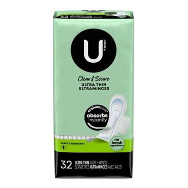 NEW 32 ULTRA THIN PADS KOTEX CLEAN & SECURE HEAVY