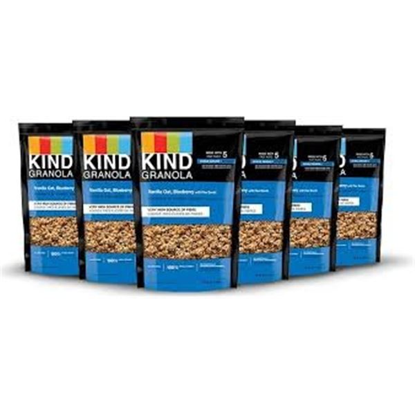 NEW 6 X 312G KIND VANILLA BLUEBERRY W FLAX BARS