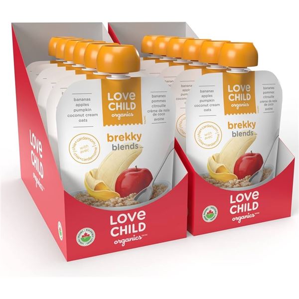 NEW 12 X 128ML LOVE CHILD ORGANICS BANANA APPLE